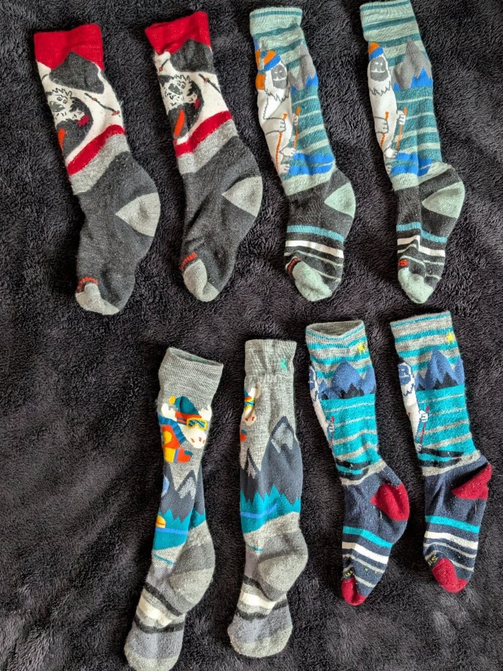 Lot of 4 Smartwool Ski Socks Kids M - Picture 3 of 3